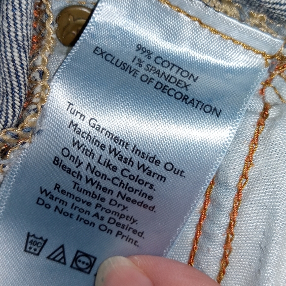 Eddie Bauer EUC Plaid Patch Relaxed Fit Boyfriend Jeans size 14 - Picture 7 of 12